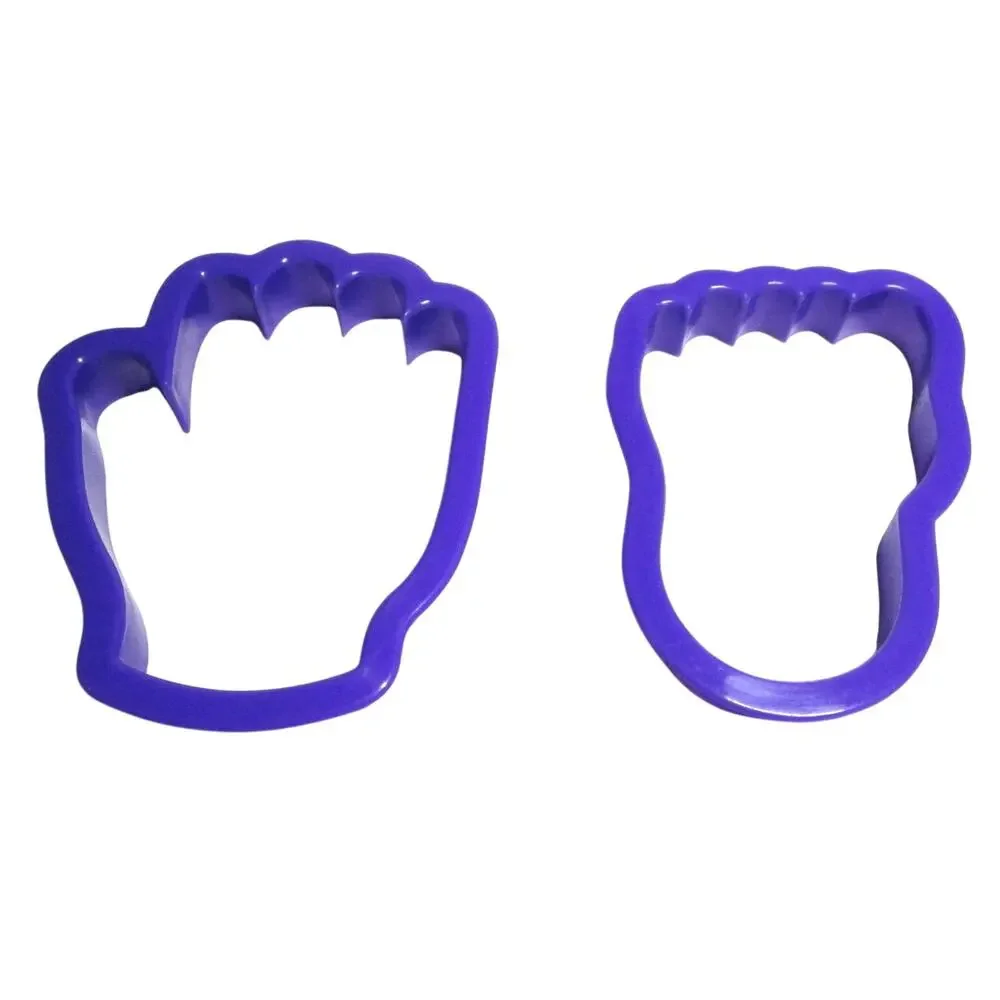 Wilton Cookie Cutters Hand & Foot Purple Plastic Seto f 2 Baking Tools Kid-Safe